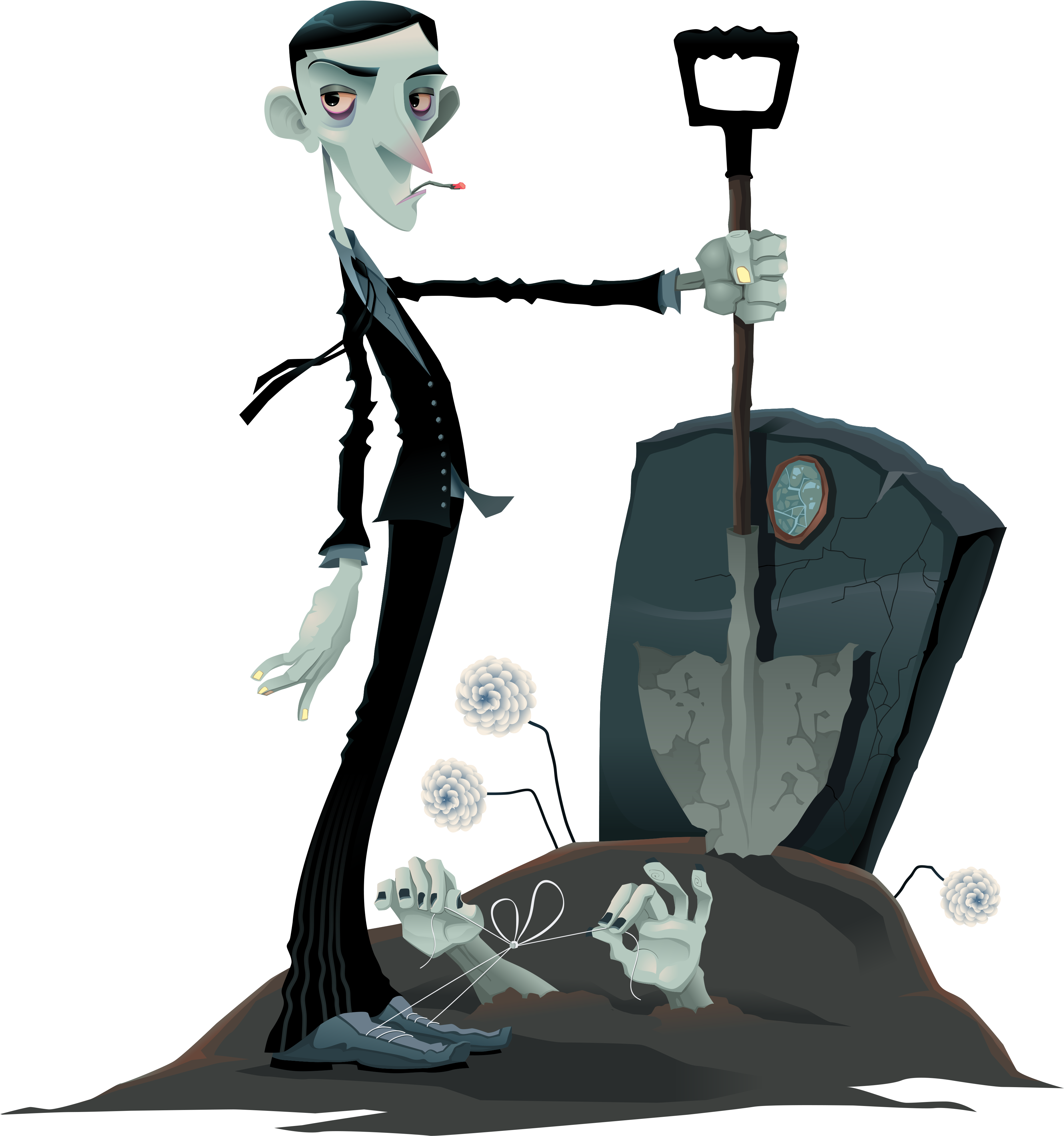 Zombie Hand Png Clipart Imageu200b - Halloween Zombie Png (3848x4108), Png Download