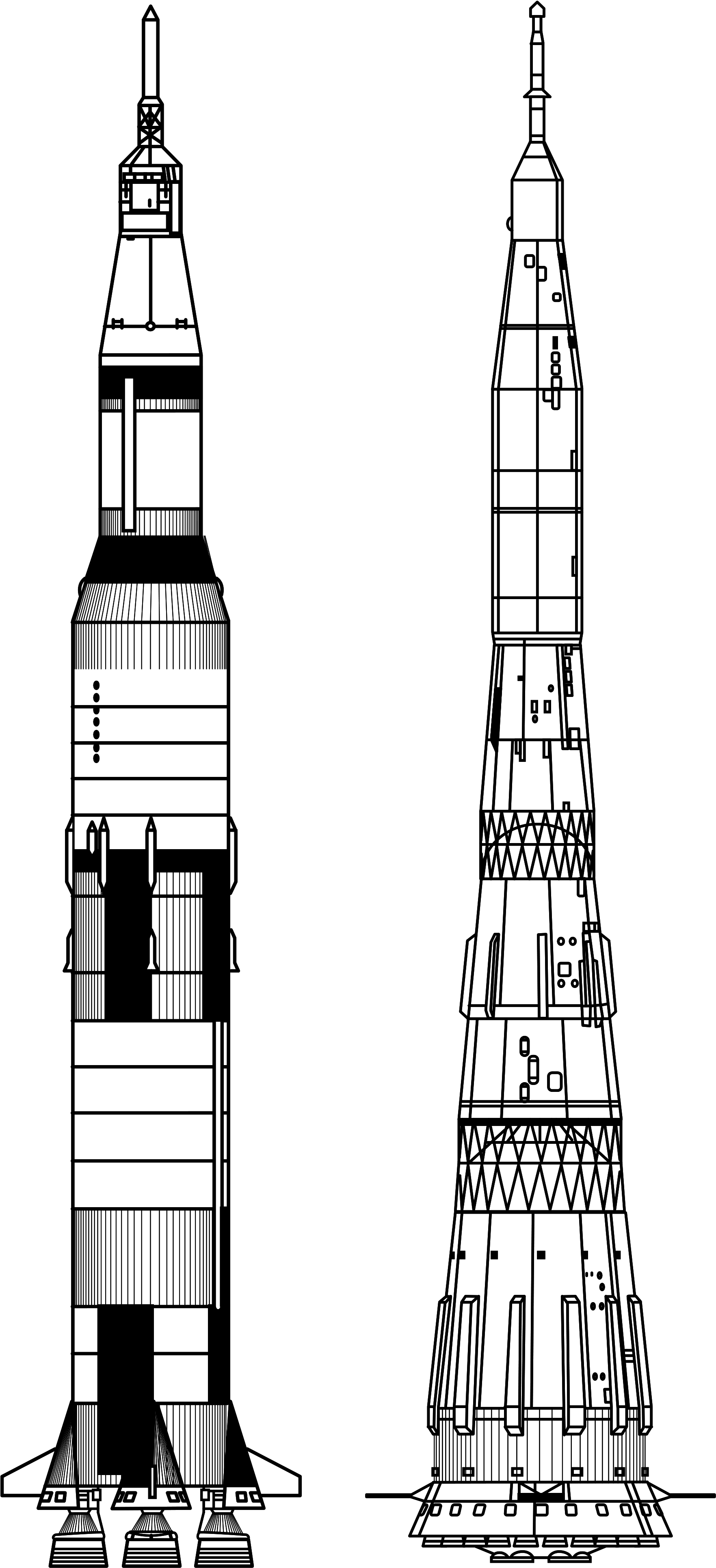 Apollo 13 Rocket Drawing - Apollo 11 Rocket Drawing (2000x4000), Png Download
