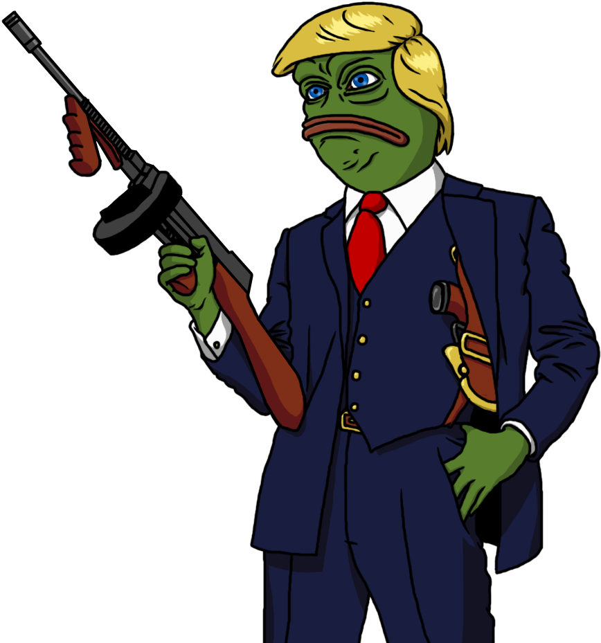 The Official Pepe And Other Dank Memes - Donald Trump Pepe Gun (1000x1000), Png Download