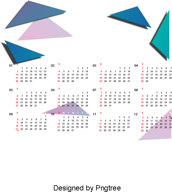 Color Corner Band Calendar Template, Vector Material, - 2011 (800x800), Png Download
