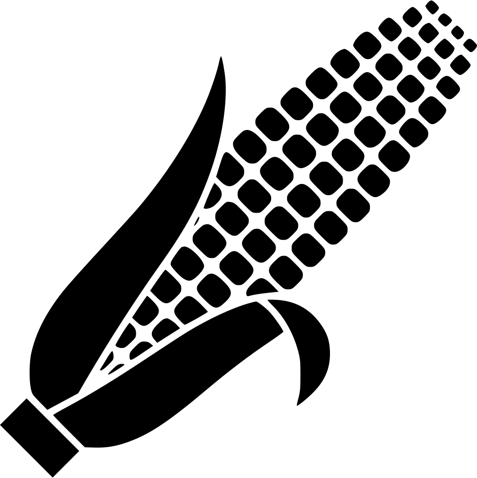 Png File Svg - Corn Vector Black And White (980x982), Png Download