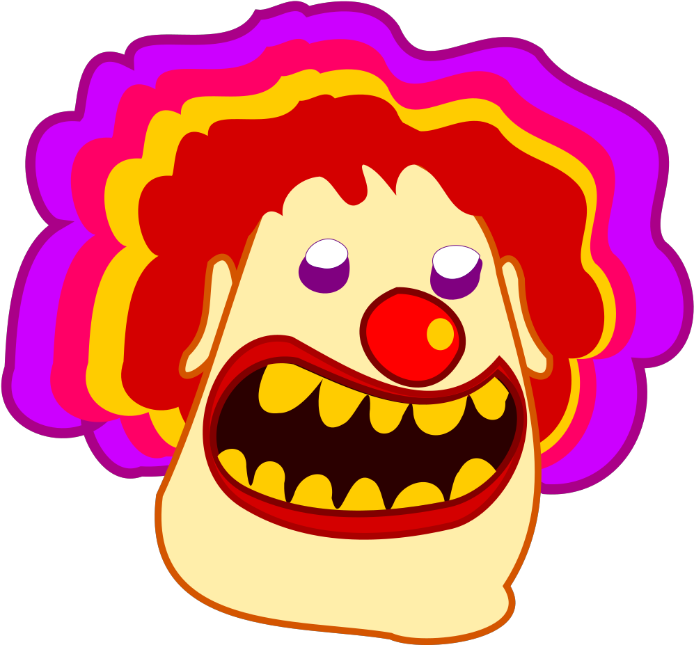 Clown Val Clipart, Vector Clip Art Online, Royalty - Scary Cartoon Clown Png (900x838), Png Download