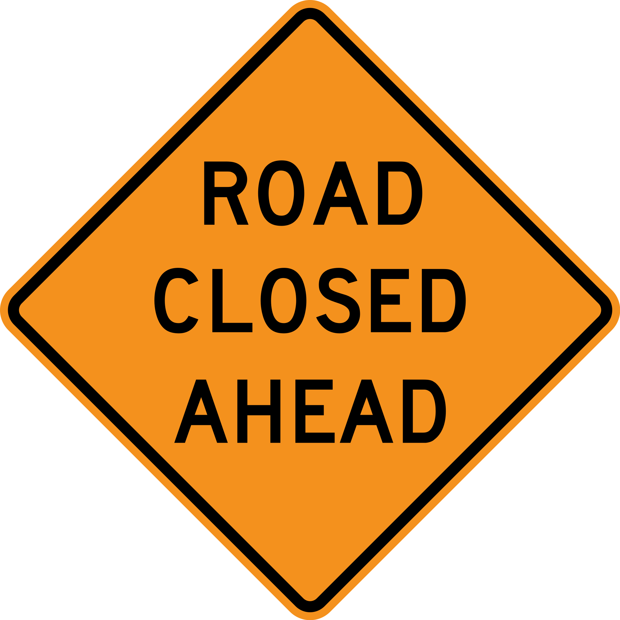 Open - Road Closed Sign Clip Art (2000x2000), Png Download