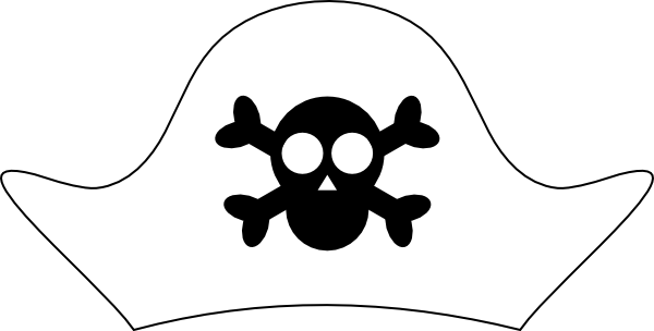 Banner Royalty Free Library Pirate Inverted Clip Art - Pirate Hat White (600x304), Png Download