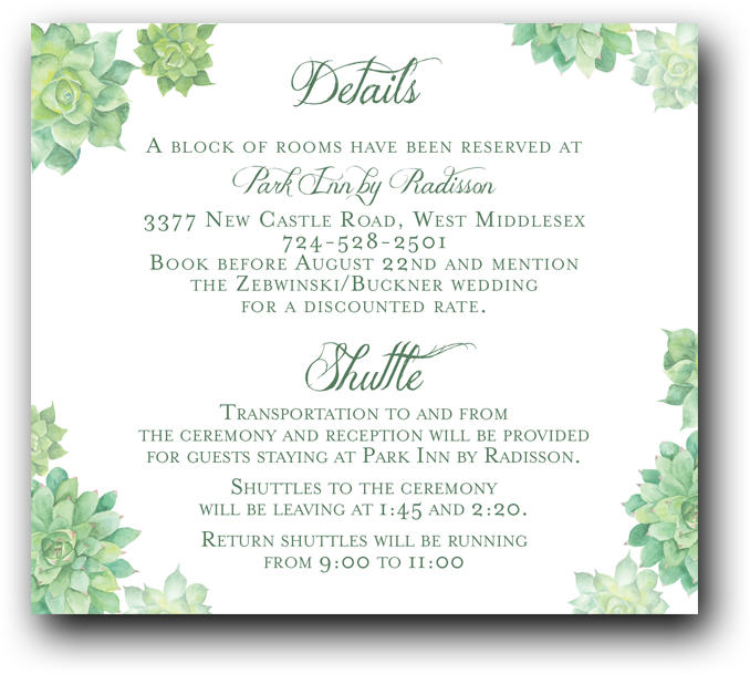 Succulents - Wedding Invitation (1000x1000), Png Download