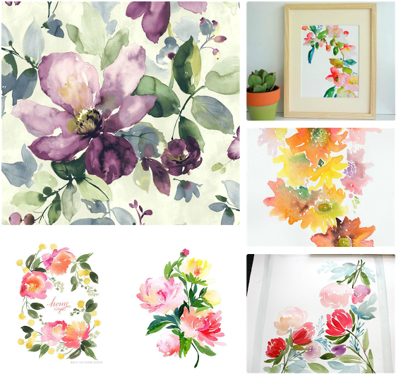 Here Is The Photo For The Watercolour Inspirational - Watercolor Purple Flower Png (578x547), Png Download