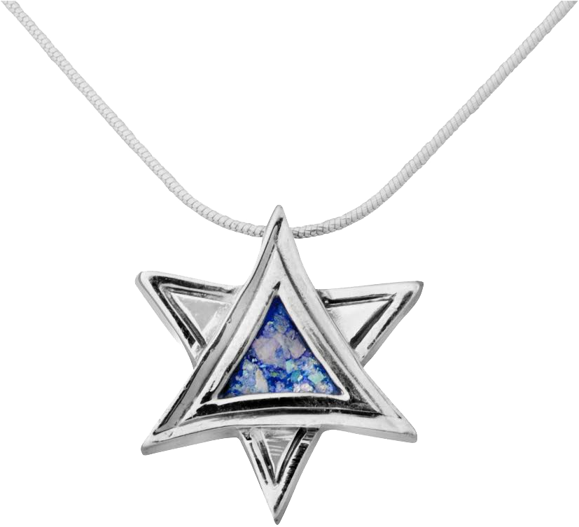 Sterling Silver Three Dimensional Star Of David With - Star Of David Pendant In Sterling Silver (950x950), Png Download