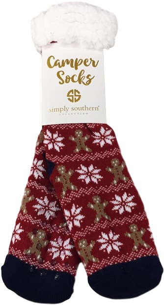 Simply Southern Gingerbread Camper Sock - Gingerbread (640x640), Png Download