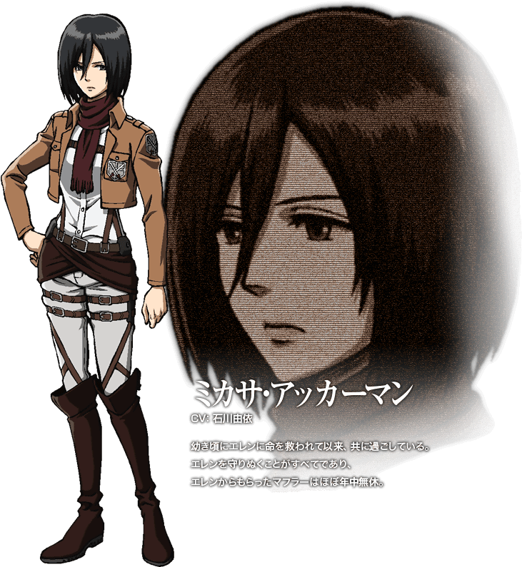 Undefined - Attack On Titan Mikasa (836x842), Png Download