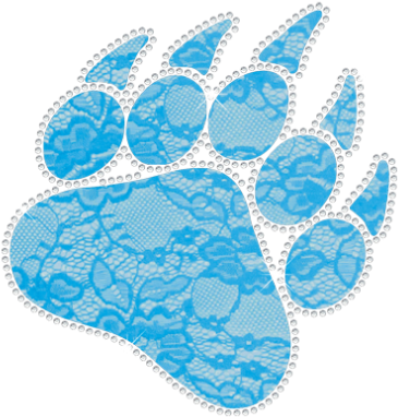 Lace Bear Paw Prints With Rhinestones Outline Design - Motif (415x415), Png Download