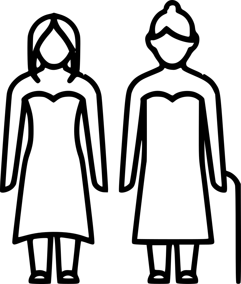 Grandma Daughter Comments - Mother Daughter Son Drawing (832x980), Png Download
