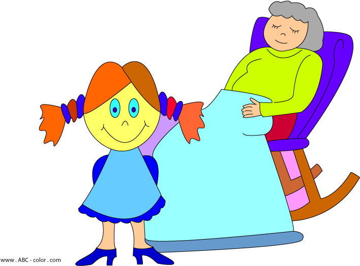Girl With Grandmother Raster Picturet Download Bitmap - Clip Art (822x567), Png Download