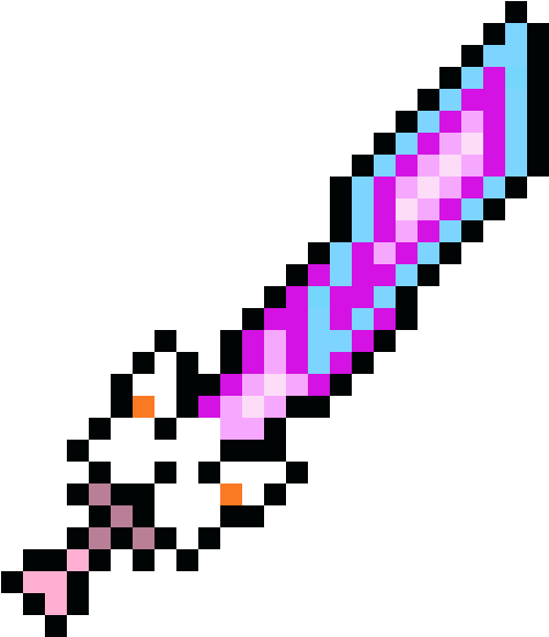 Pixel Sword Png - Meowmere Terraria (520x600), Png Download