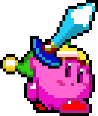 Sword Kirby - Kirby Pixel Art (330x400), Png Download