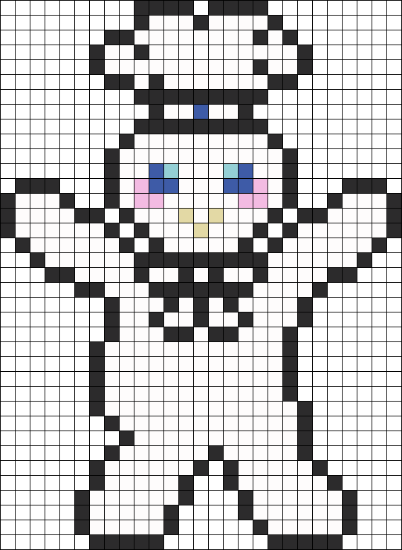 Pillsbury Doughboy Perler Bead Pattern / Bead Sprite - Dough Boy Perler Beads (568x778), Png Download