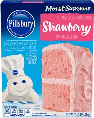 Moist Supreme® Strawberry Flavored Premium Cake Mix - Pillsbury Strawberry Cake Mix (400x400), Png Download
