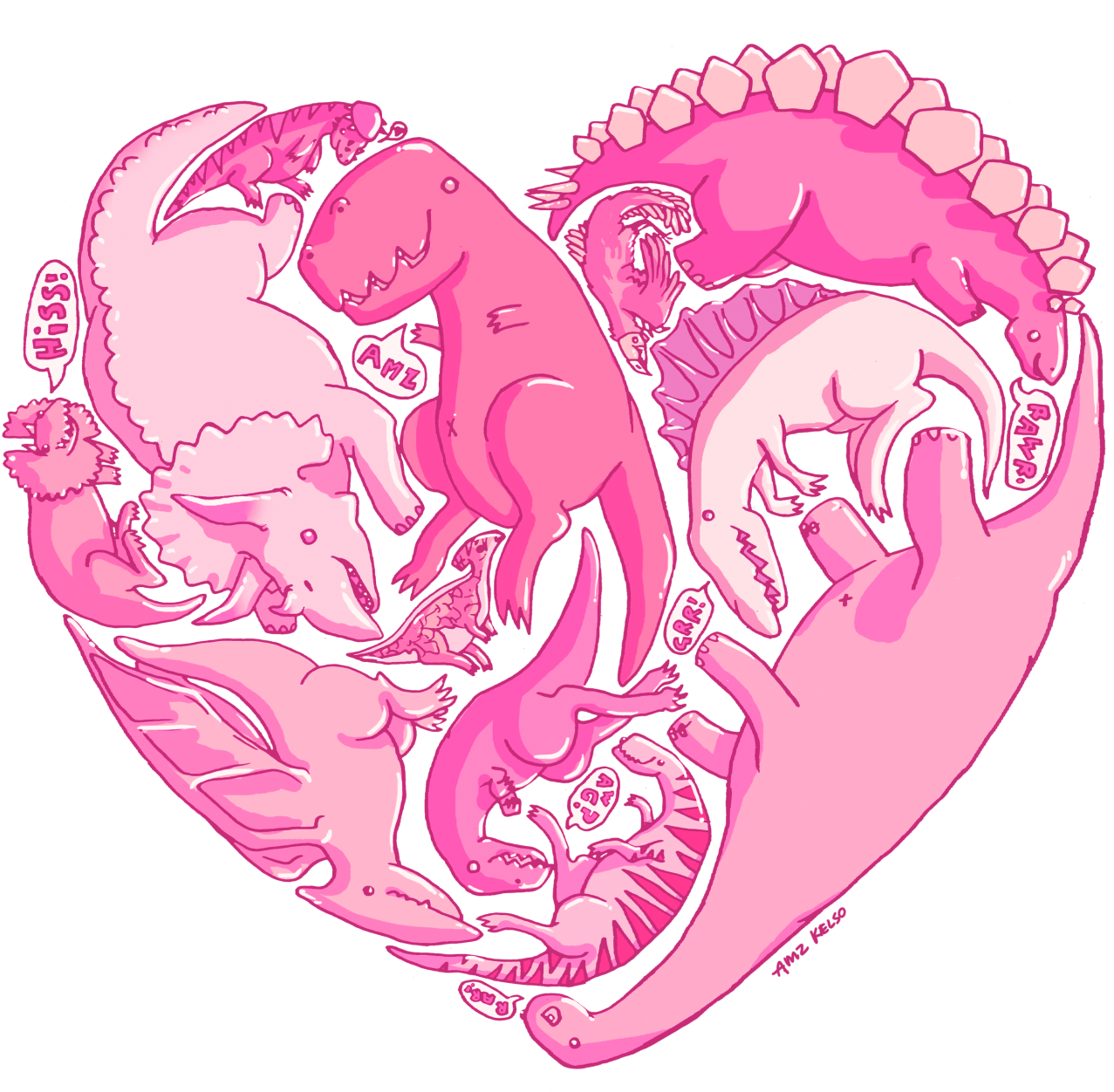 Contrary To Scientific Data, The Loveasaurus Is Actually - Loveasaurus Canvas Print - Small By Amz Kelso (1280x1707), Png Download