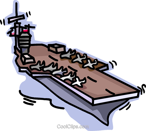 Navy Aircraft Carrier Royalty Free Vector Clip Art - Aircraft Carrier Cartoon Png (480x431), Png Download