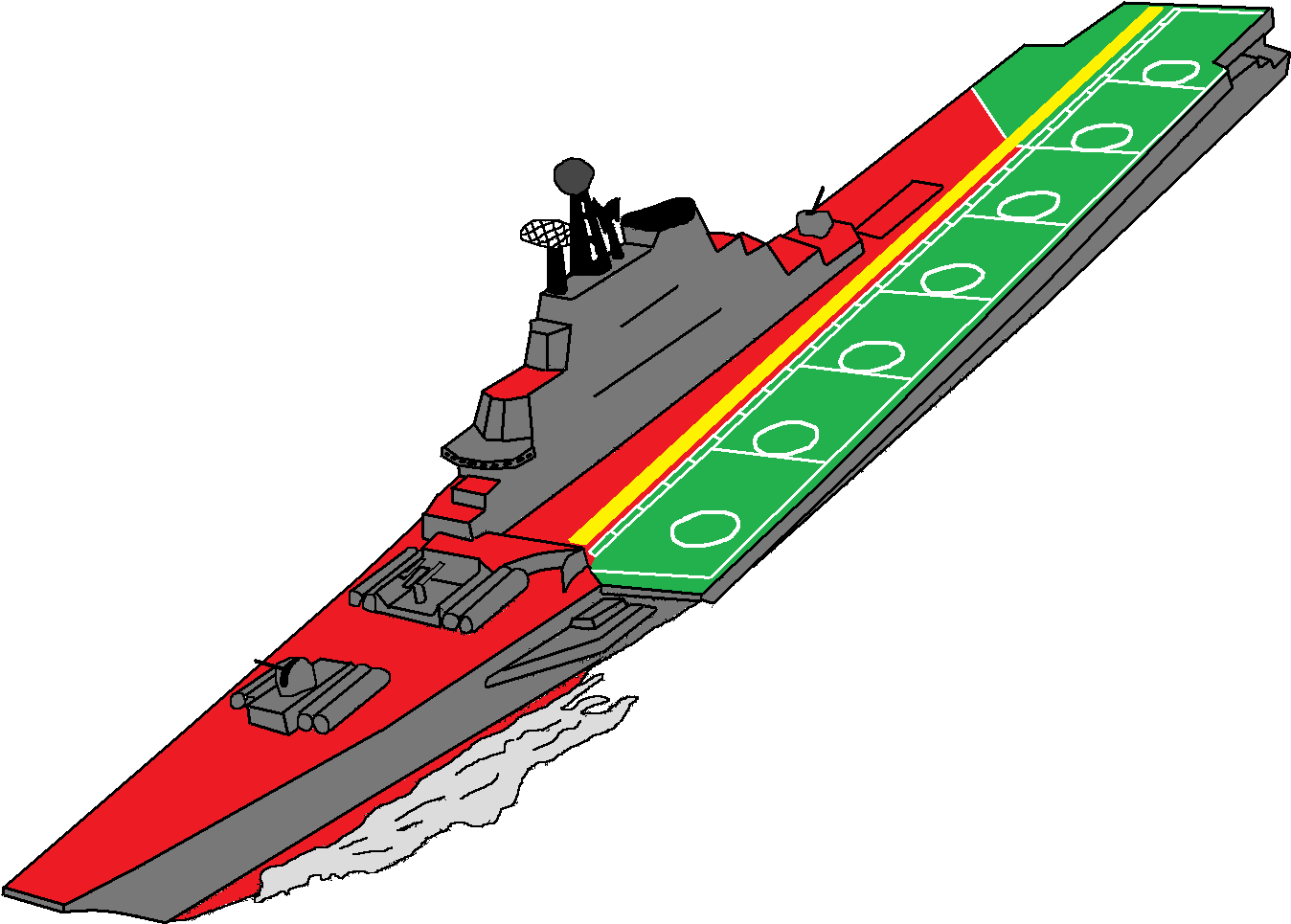 Project 1143 Carrier Simple Drawing - Aircraft Carrier Kiev Class (1620x1212), Png Download