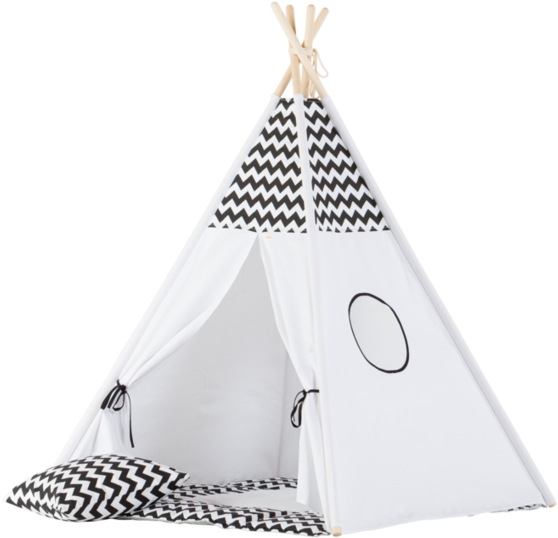 Chevron Teepee For Kids Black - Wigiwama Chevron (580x870), Png Download