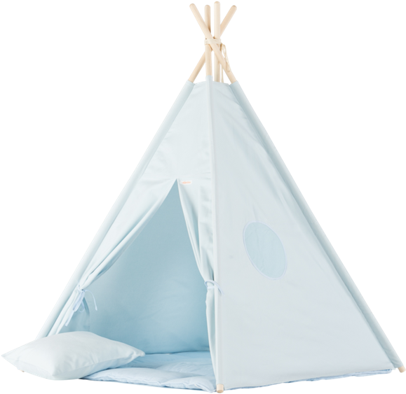 Plain Blue Teepee Set - Tipi (600x899), Png Download