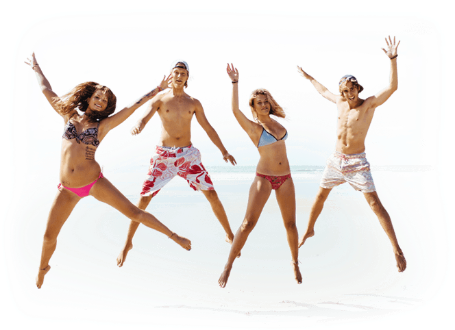 People At Pool Png - Beach Party People Png (744x539), Png Download