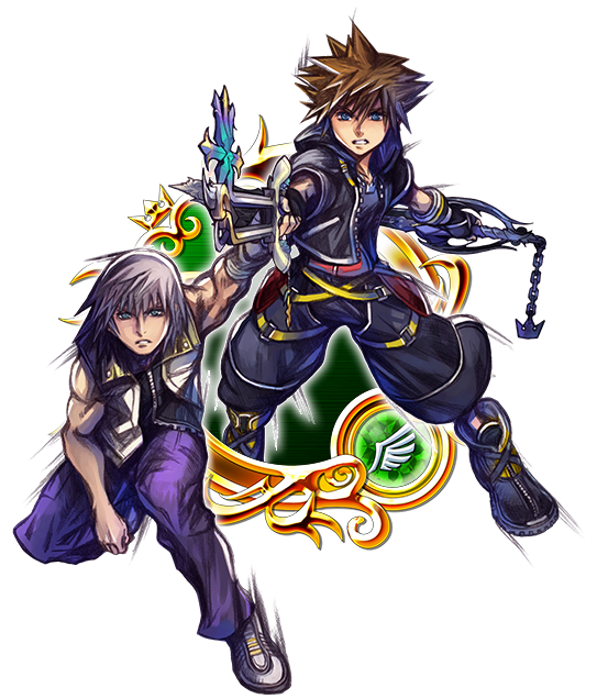 [ Img] - Illustrated Sora And Riku (543x636), Png Download