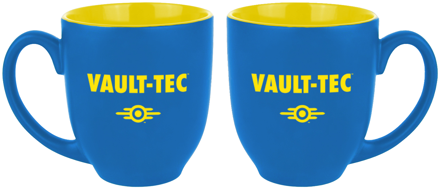 Fallout Mug Vault Tec Two Color - Vault Tec Mug (600x600), Png Download