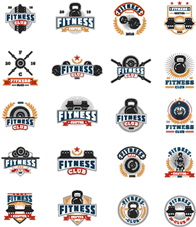 Set Bodybuilding Badges, Stickers Isolated On White - Bodybuilding (360x360), Png Download