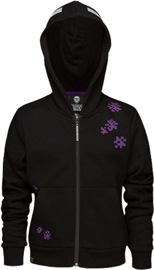 Youth Minecraft Enderman Hooded Jacket - Hoodie (555x555), Png Download