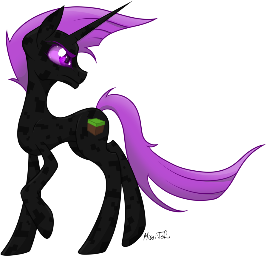Missitofu, Colored Sclera, Crossover, Enderman, Endermane, - Minecraft Enderman Mlp (900x872), Png Download