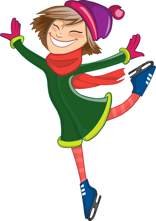 Computer Icons Drawing Cartoon Ice Skating - Holiday Ice Skaters Clipart (529x749), Png Download