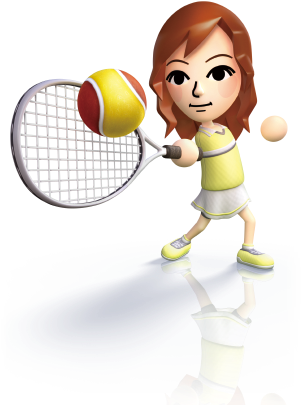 Mii Athlete - Wii Sports Club Tennis U Download Card (309x404), Png Download