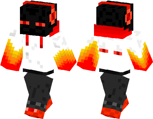 Red Enderman Minecraft Skin (528x418), Png Download