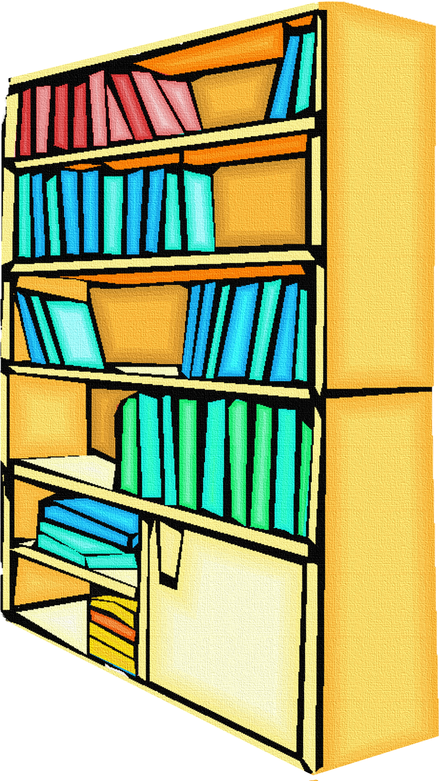 Books Bookcase Library Education 937973 - Gambar Lemari Buku Animasi (1393x1920), Png Download