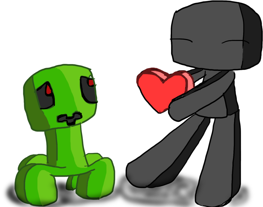 Enderman Drawing Creepy - Cute Enderman (900x669), Png Download