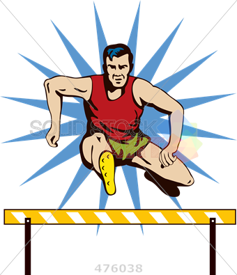 Athlete Vector Art - Бег С Препятствием Клипарт (340x395), Png Download