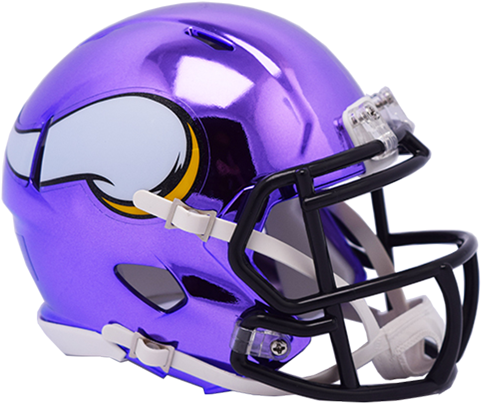 Minnesota Vikings Chrome Riddell Speed Replica Full - Chrome Alternate Nfl Helmets (1000x852), Png Download