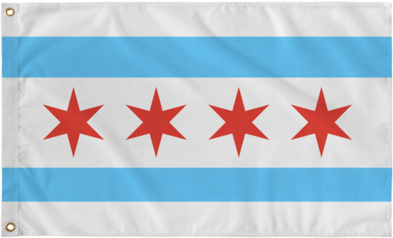 30 X 60 Inch Chicago Flag - Chicago Flag (600x600), Png Download