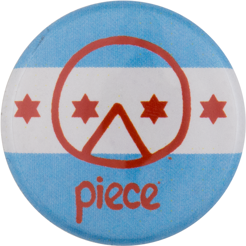Piece Pizza Chicago Flag Chicago Button Museum - Piece (1000x983), Png Download