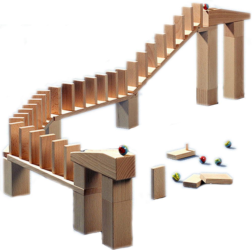 Domino Bridge Set - Haba Usa 1133 Ball Track - In.domino Rally In. (1224x1584), Png Download