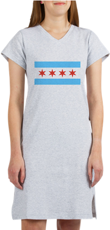 Chicago Flag Women's Night Shirt - Happy Boxer Puppy Dog T-shirt (460x460), Png Download