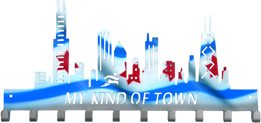 Hcy24acu Chicago Skyline My Kind Of Town 10 Hook Flag - Graphic Design (900x400), Png Download