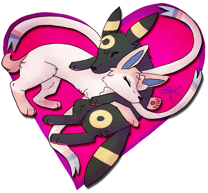 Sylveon And Umbreon Love By Ristyana On Deviantart - Umbreon And Sylveon Love (800x692), Png Download