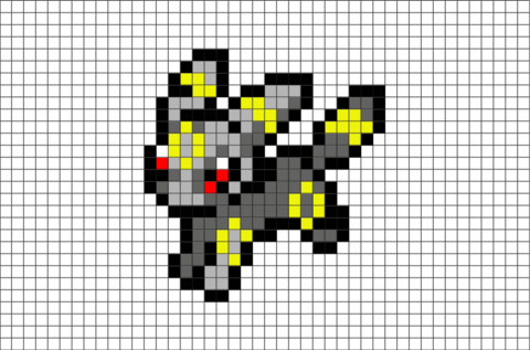 Umbreon Pixel Art - Pokemon Umbreon Pixel Art (480x317), Png Download