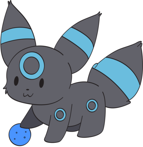 Umbreon Shiny Chibi Png (500x513), Png Download