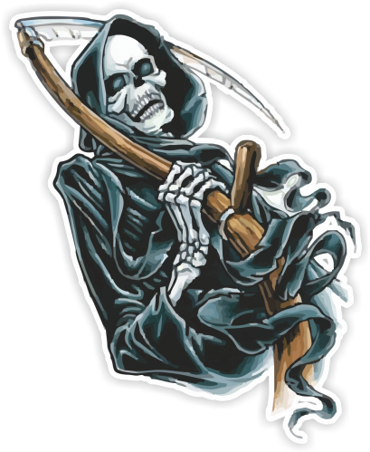 Grim Reaper Wall Clock (500x500), Png Download