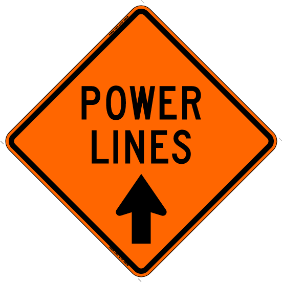 Power Lines - Construction Sign (551x551), Png Download