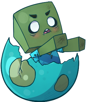 Zombie - Minecraft Mobs Cartoon Png (359x344), Png Download