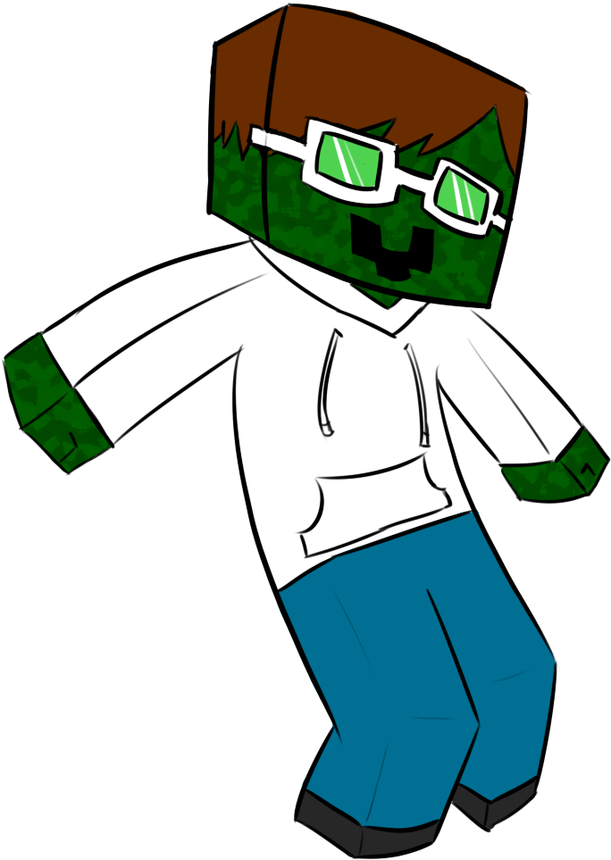 Clipart Skeleton Dancing Zombie - Zombie Cartoon Png Minecraft (1000x1000), Png Download